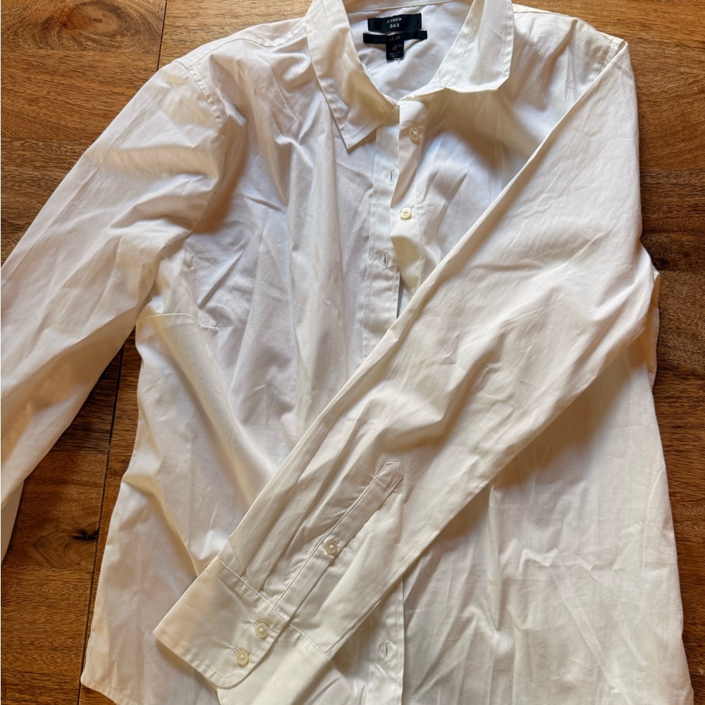 J. Crew White Casual Button Down Shirt